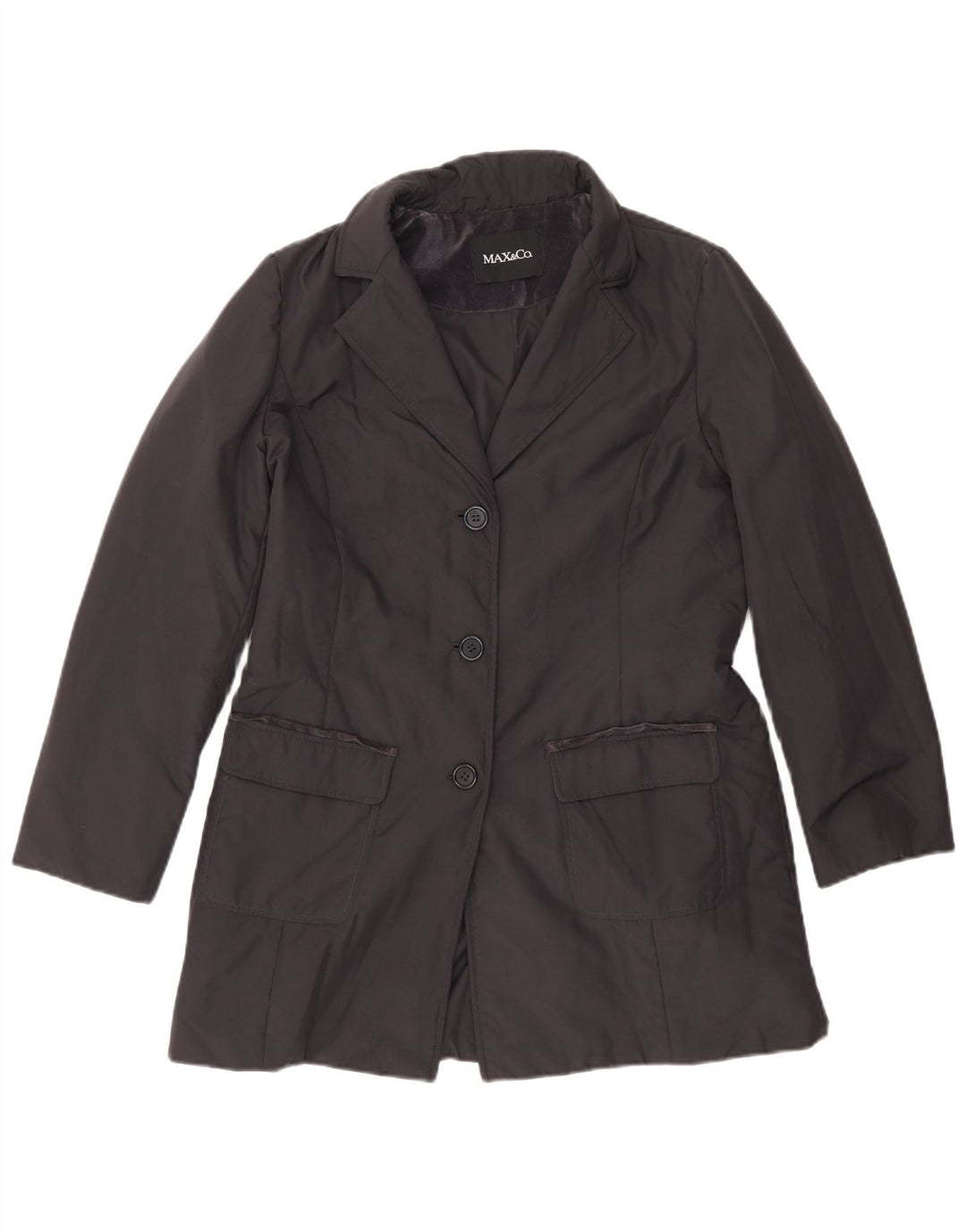 Max & Co. Abrigo para mujer UK 46 Grande Poliéster azul marino