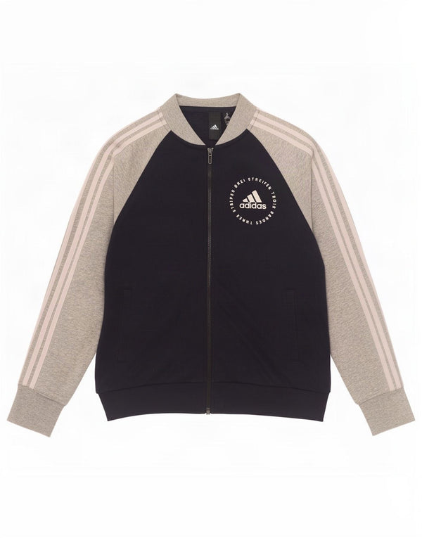 Adidas Mujer Gráfico Chándal Top Chaqueta Reino Unido 8/10 Pequeño Azul Marino