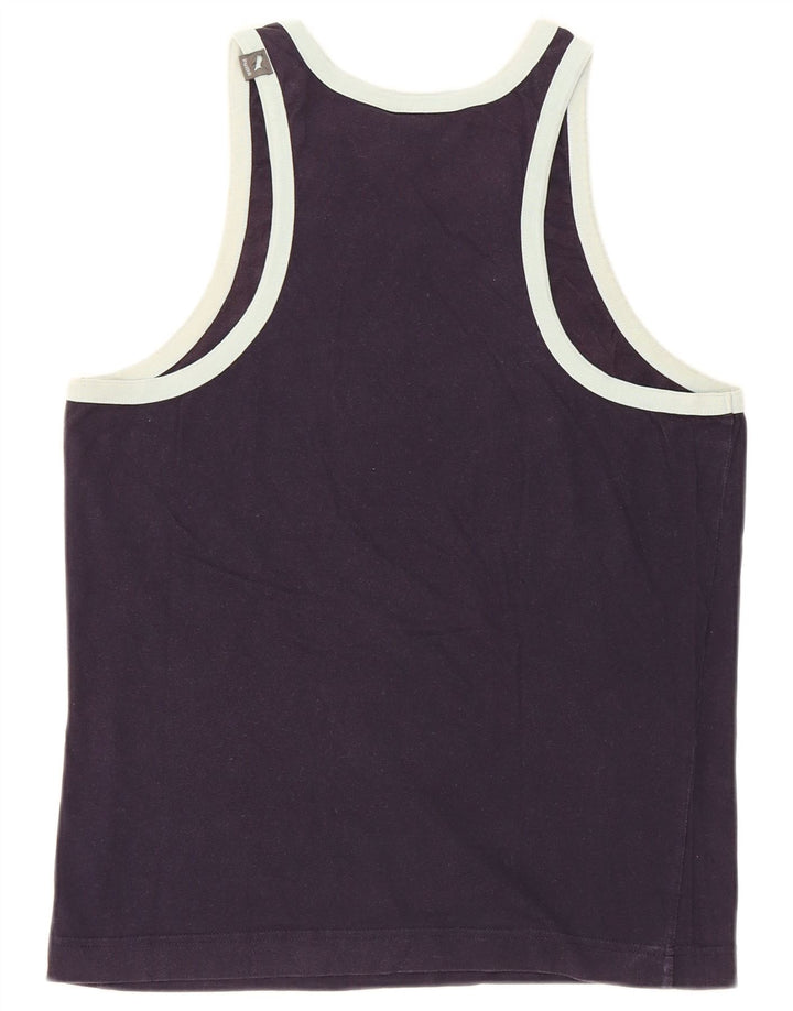 Puma Mujer Gráfico Chaleco Top UK 12 Medio Azul Marino