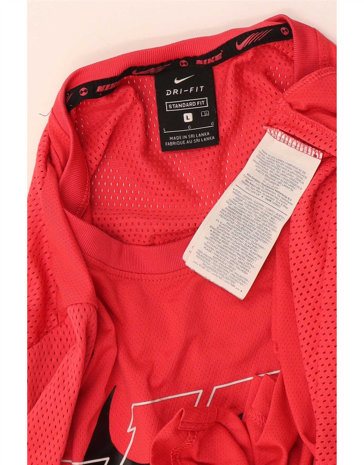 Nike Camiseta Dri Fit Standard Graphic para hombre, talla grande, poliéster rojo