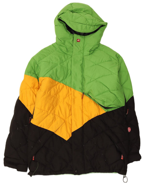 Quiksilver Chaqueta acolchada con capucha para hombre UK 36 Small Multicolor Colorblock
