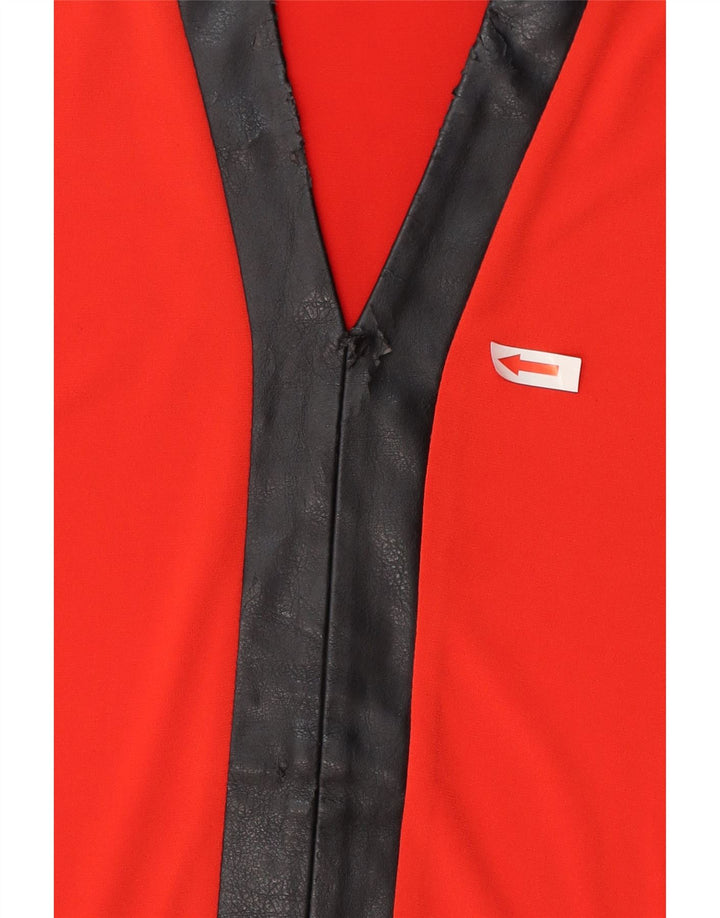 Calvin Klein Blusa para mujer Top UK 10 Pequeño Rojo Colorblock Poliéster