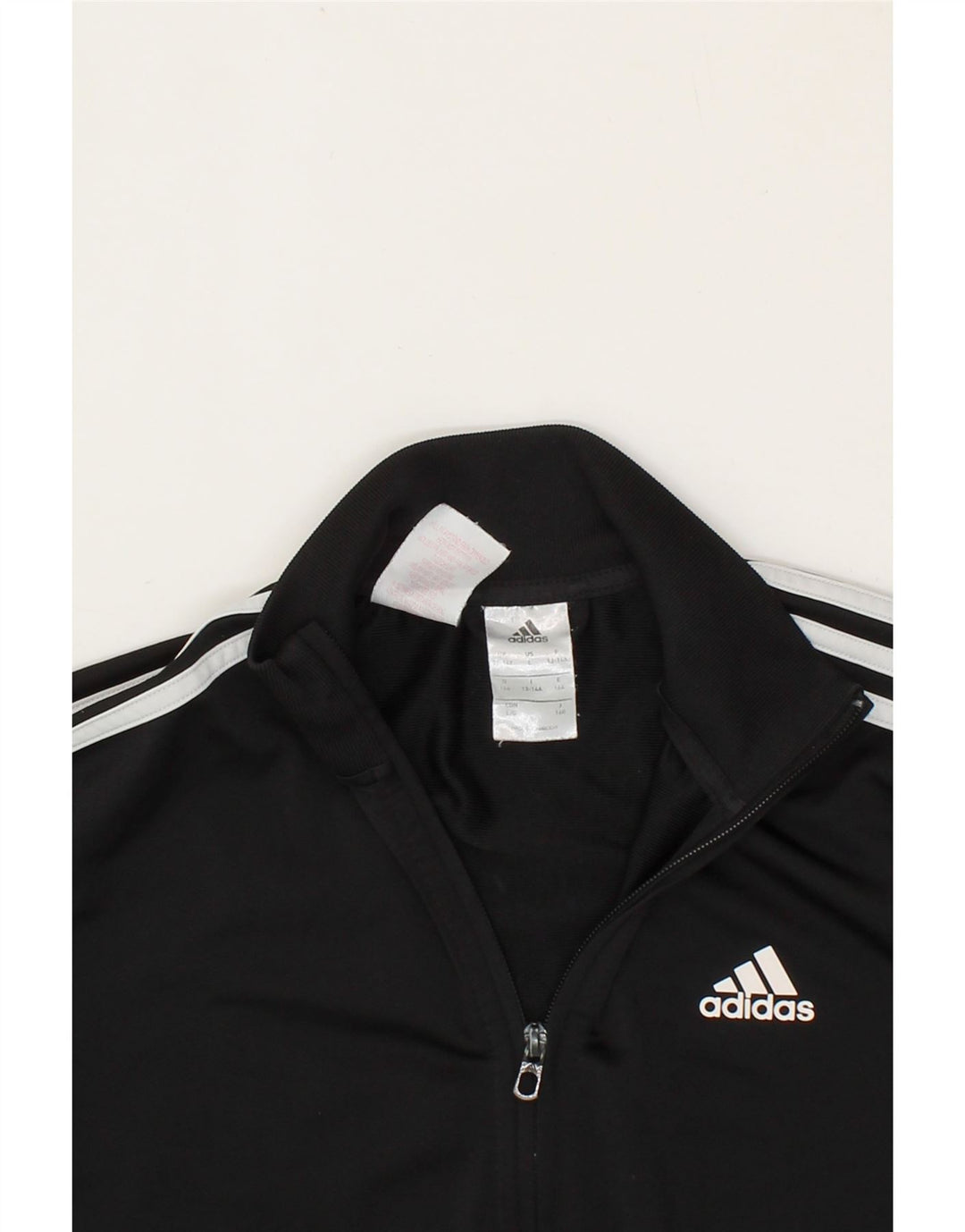ADIDAS Boys Tracksuit Top Jacket 13-14 Years Black Polyester Vintage Adidas and Second-Hand Adidas from Messina Hembry 