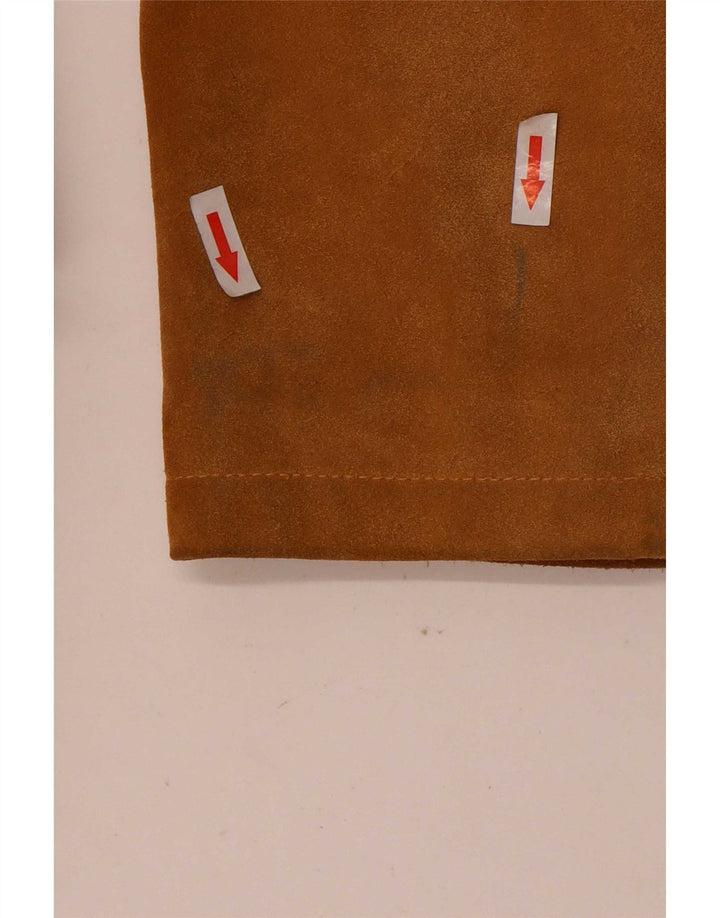 Abrigo vintage de ante para mujer IT 42 Cuero beige medio