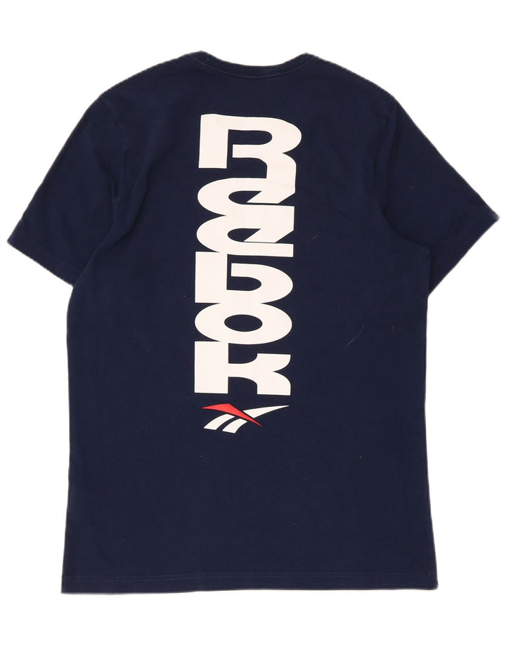 Camiseta Reebok Hombre Graphic Top Medium Azul Marino Algodón