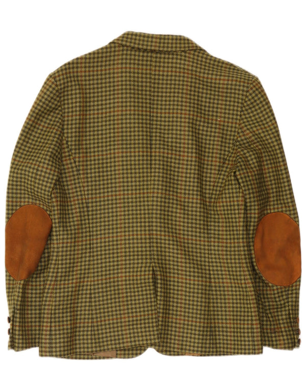 Vintage hombres 3 botones Blazer chaqueta IT 44 pata de gallo verde medio