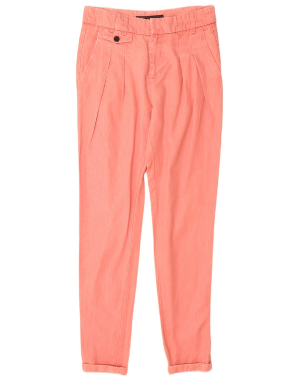 Zara Mujer Pantalón Chino Pegged XS W24 L29 Rosa Lyocell