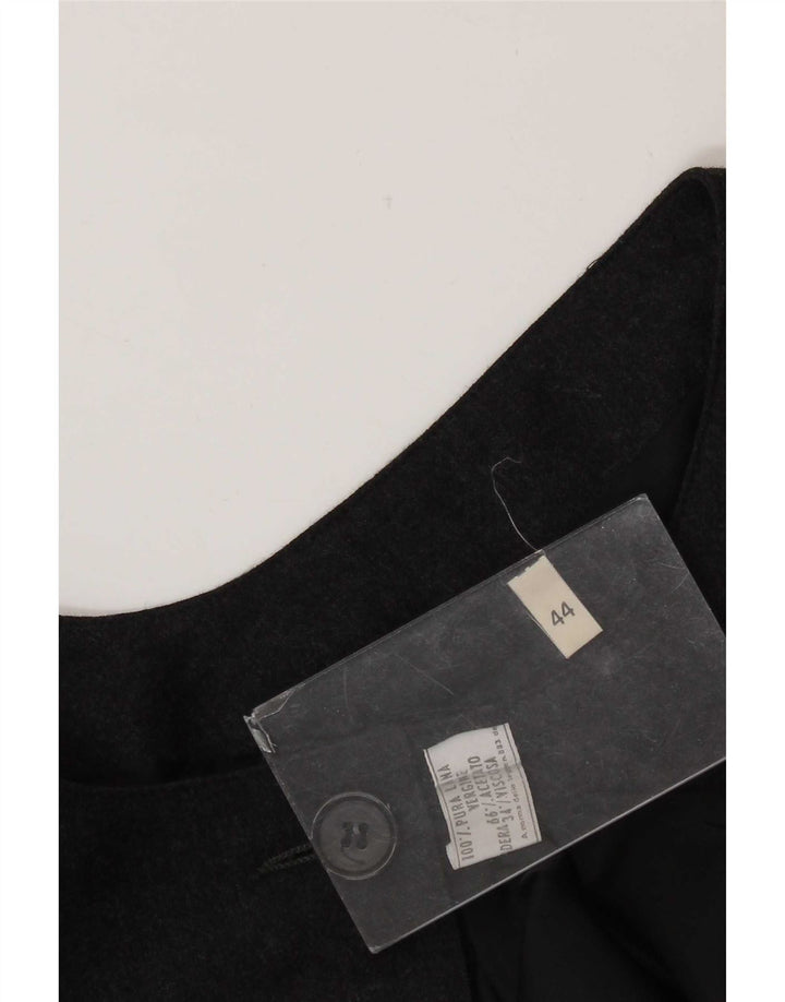 Chaqueta blazer vintage sin mangas para mujer IT 44 Lana virgen gris medio