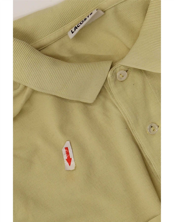 Lacoste Polo de ajuste regular para hombre talla 4 algodón amarillo mediano