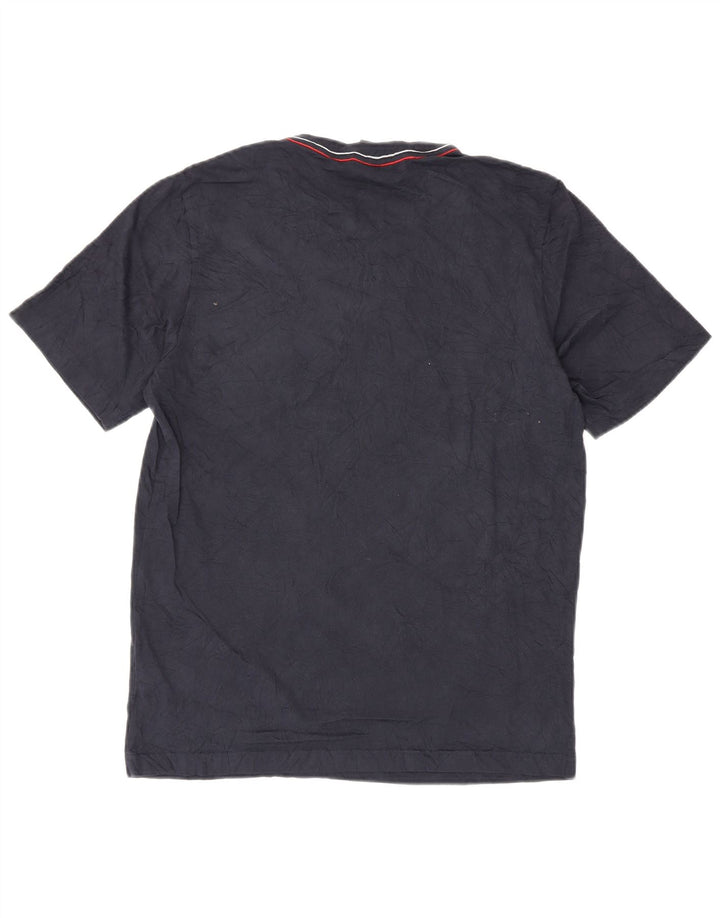 Adidas Hombre Camiseta Gráfica Top Medio Azul Marino Algodón