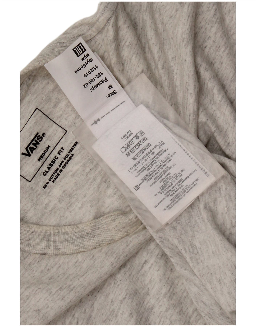 Camiseta Vans Classic Fit de algodón moteado en gris medio