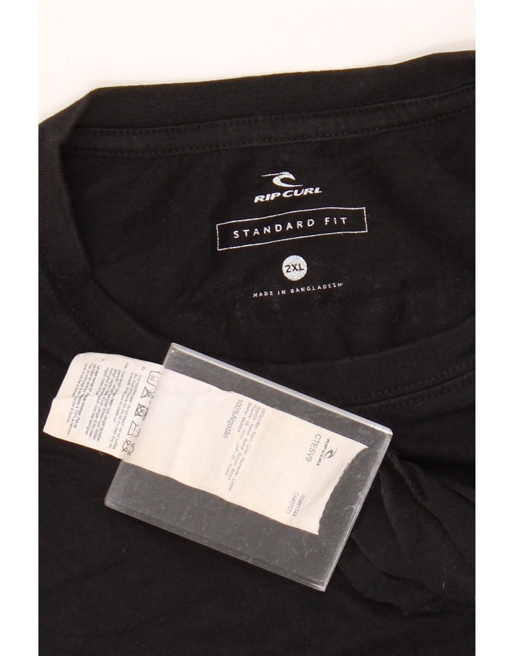 RIP CURL Camiseta gráfica de ajuste estándar para hombre Top 2XL Algodón negro