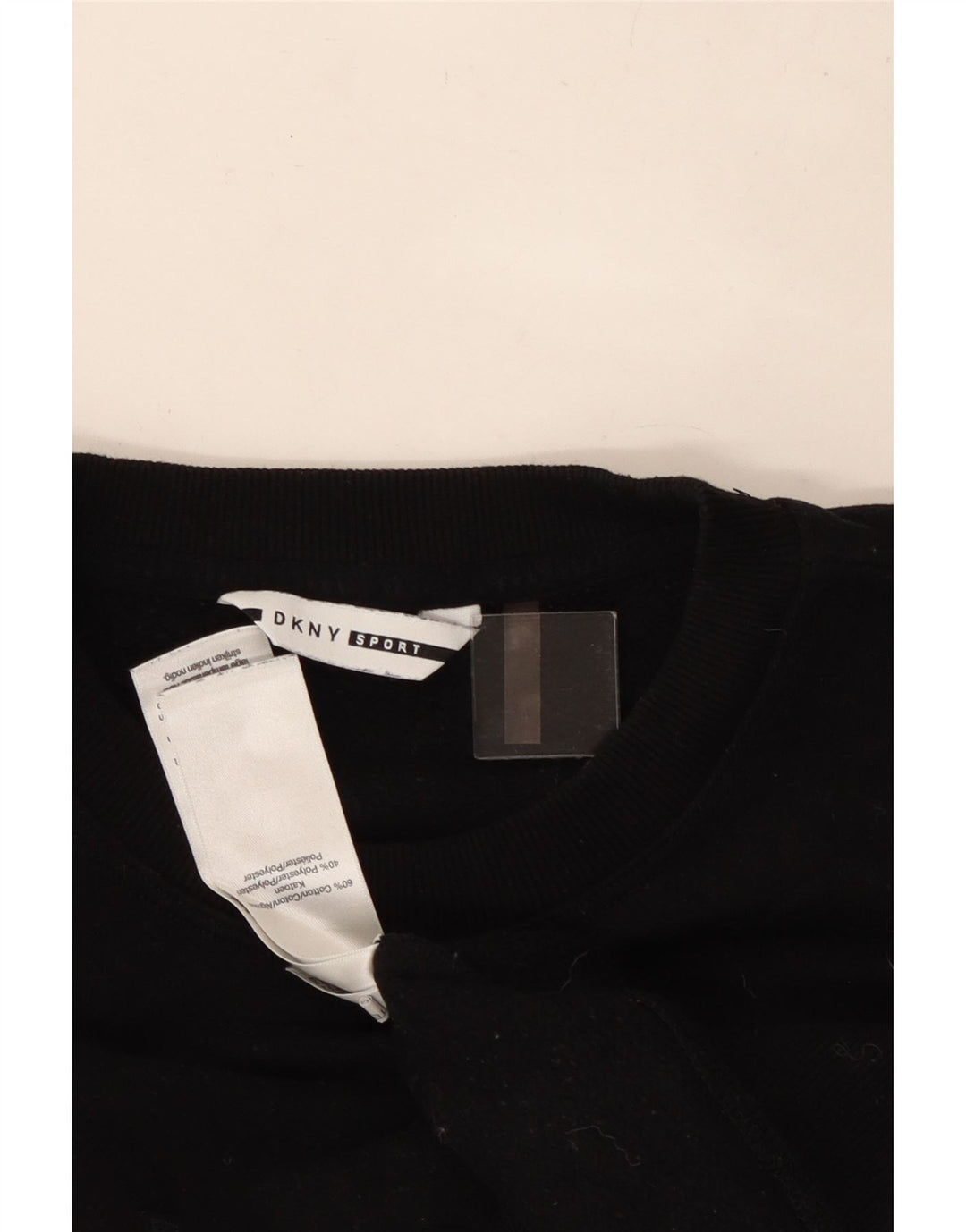 Dkny - Sudadera corta con gráfico de gran tamaño para mujer, talla 10, color negro