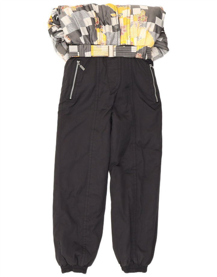 Maier Mono de esquí para mujer Reino Unido 44 Grande Negro Patchwork Poliéster Retro