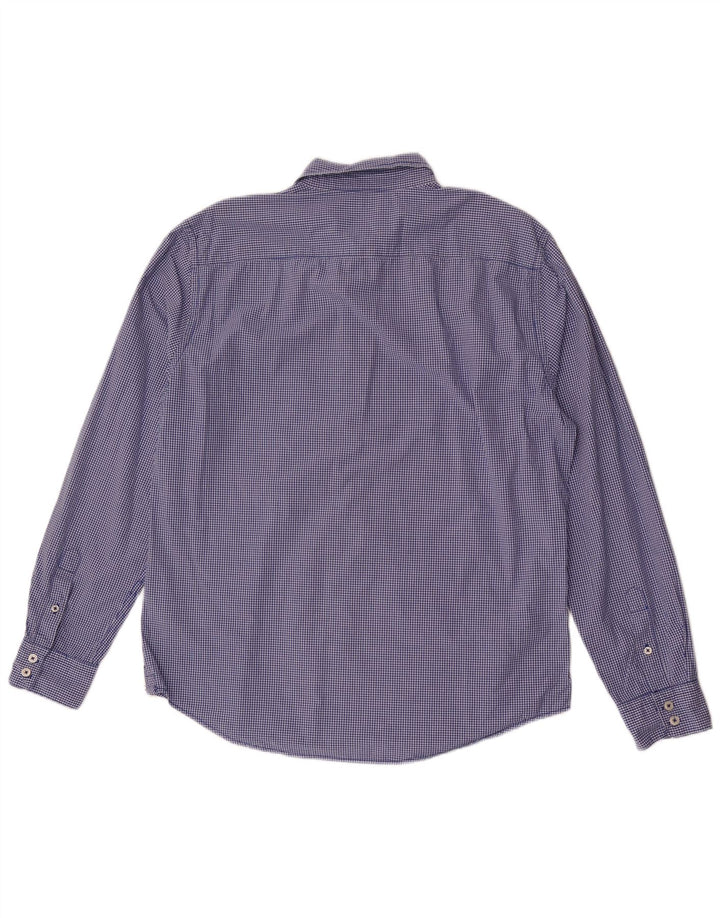 Camisa de corte slim de algodón a cuadros azul grande de Boden Hombre