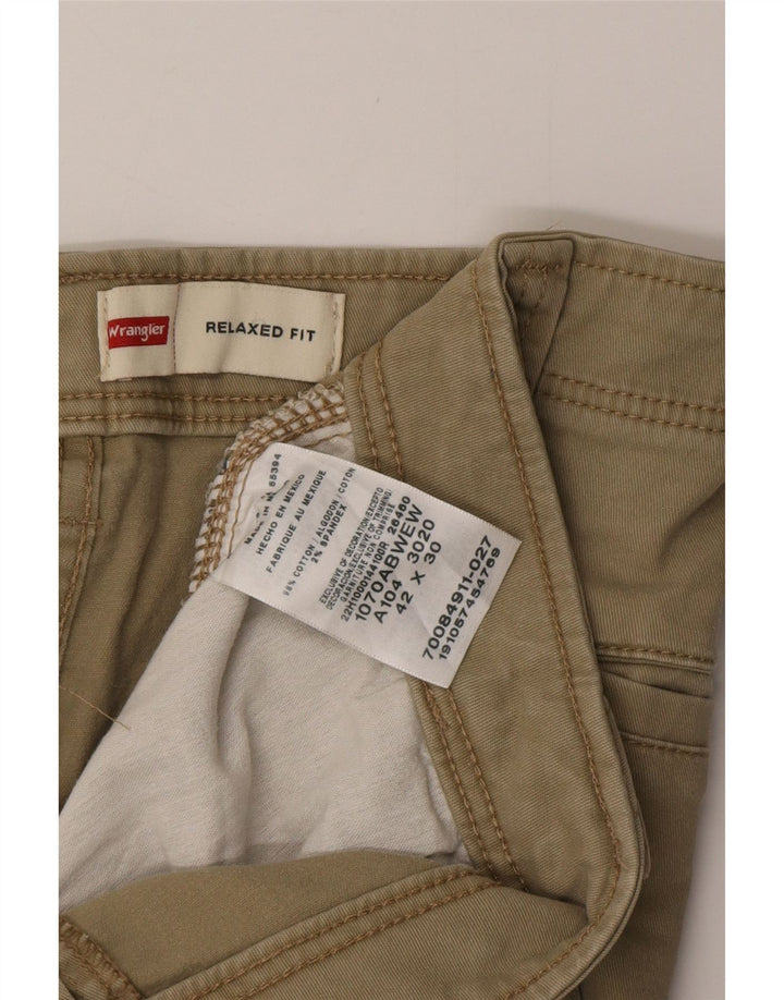 WRANGLER Pantalones cargo de ajuste relajado para hombre W42 L30 Algodón caqui