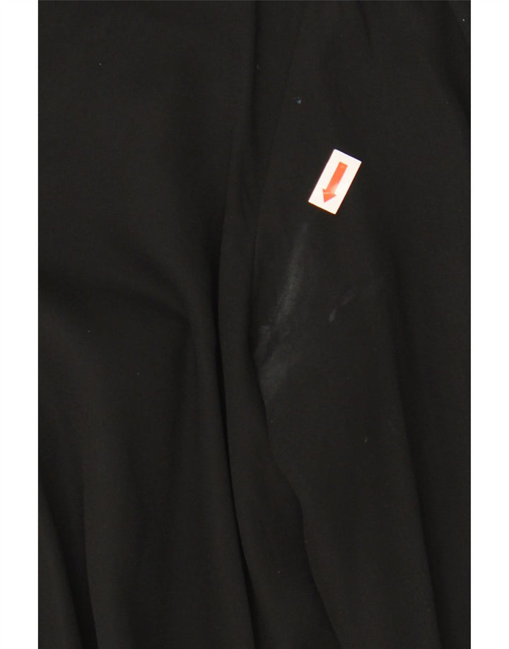 Zara Blusa de manga larga con lazo frontal para mujer UK 10 Small Poliéster negro