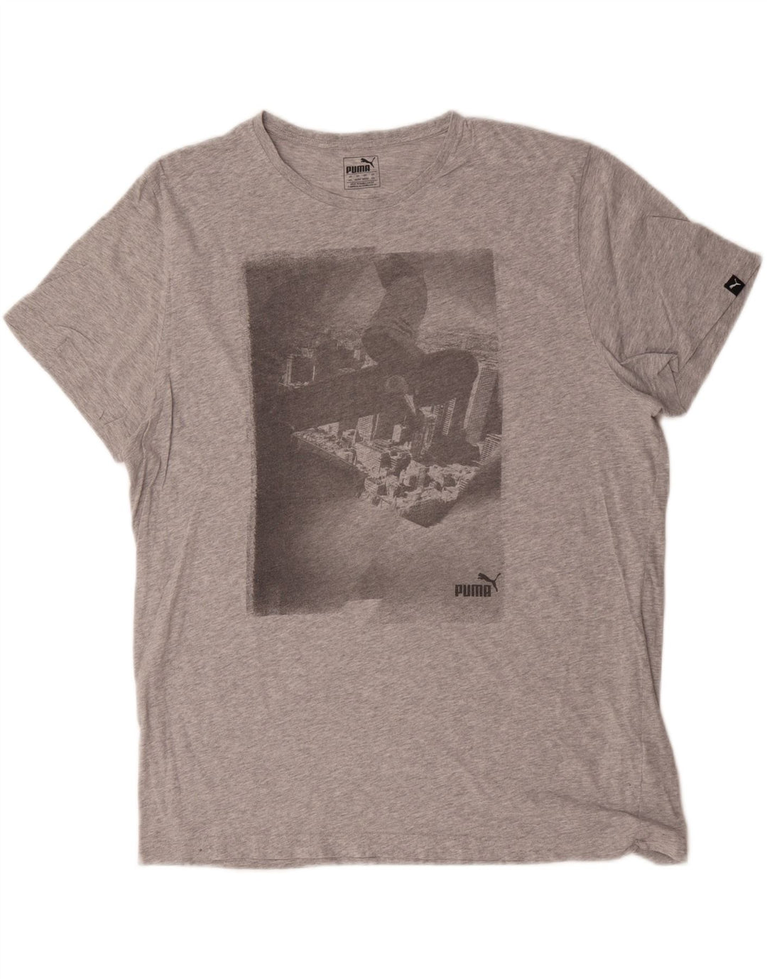 Puma Camiseta gráfica para hombre Top 2XL Algodón gris