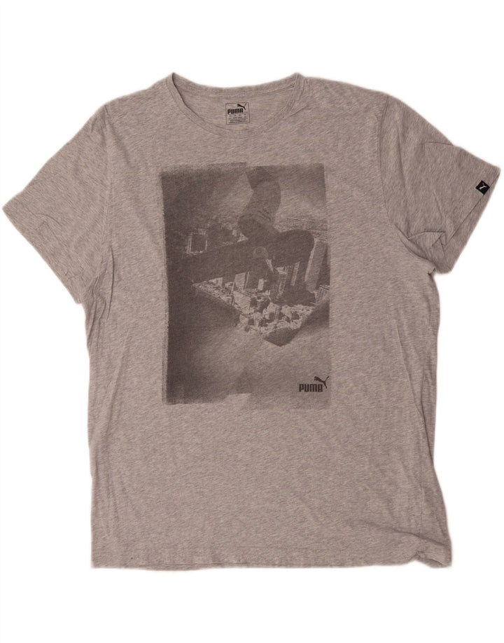 Puma Camiseta gráfica para hombre Top 2XL Algodón gris