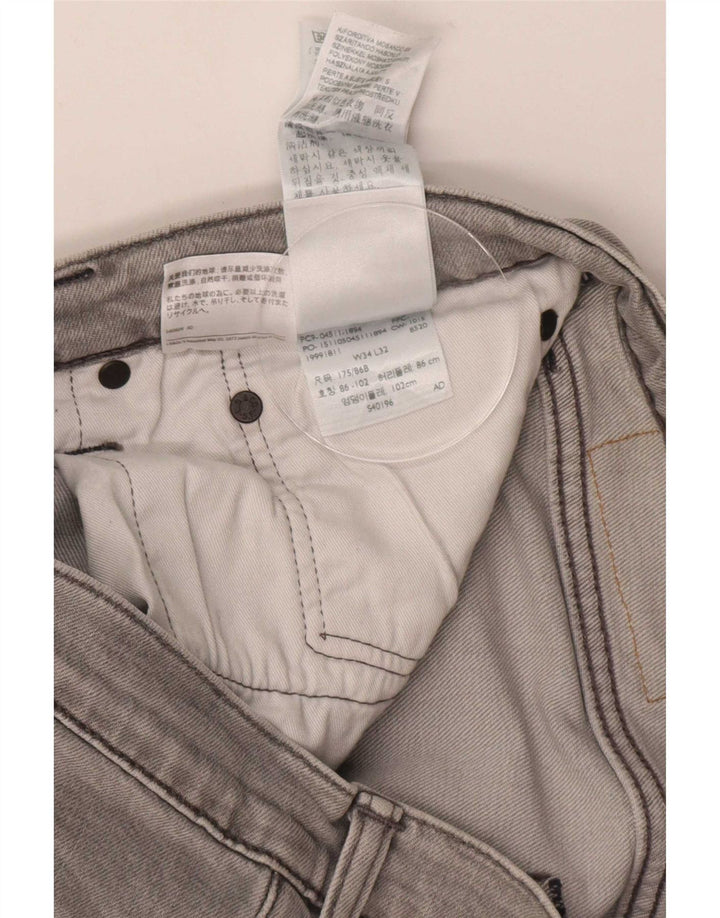 Levi's Mens 511 Slim Jeans W34 L32 Gris Algodón