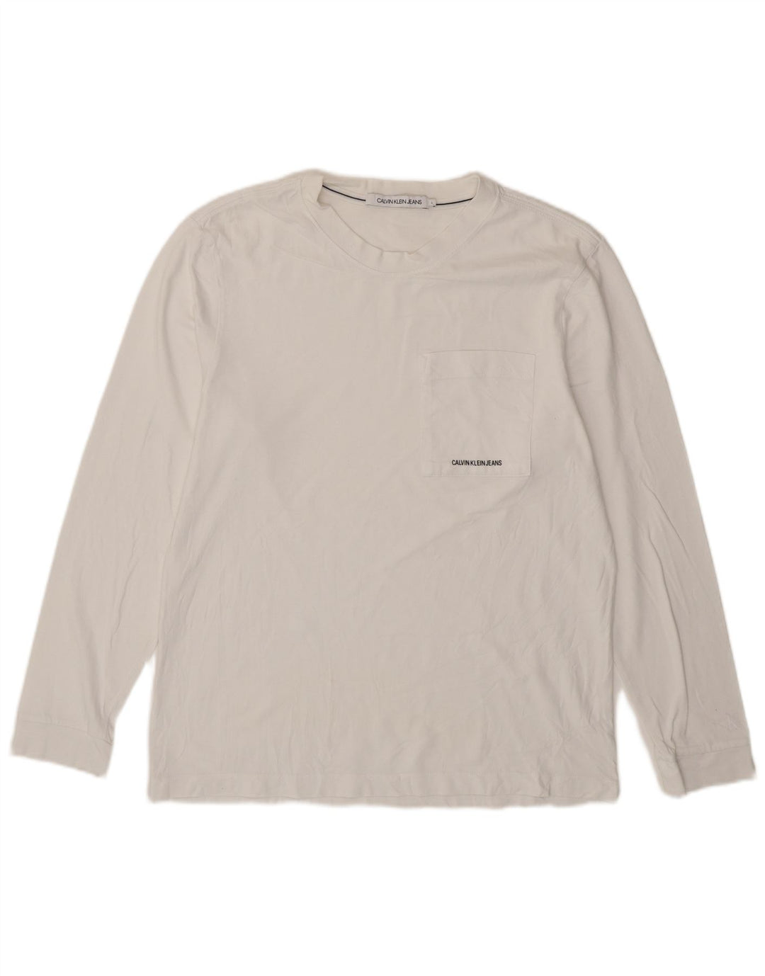 Calvin Klein Jeans Hombre Top Manga Larga Grande Blanco