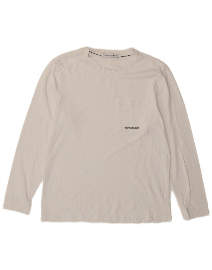 Calvin Klein Jeans Hombre Top Manga Larga Grande Blanco
