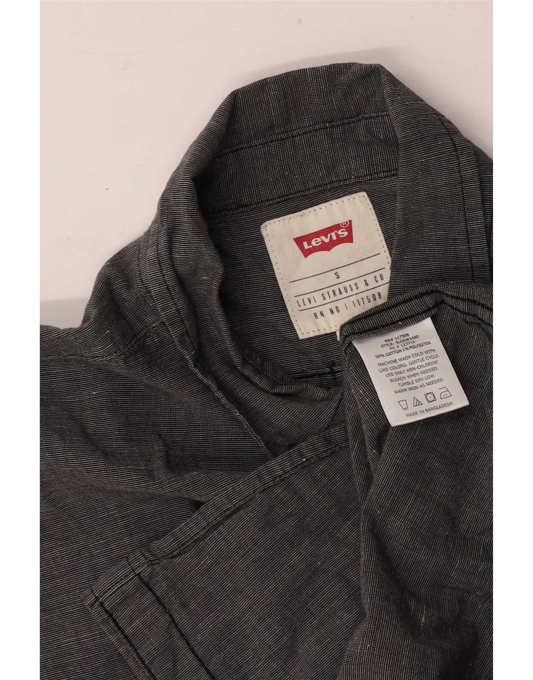 Camisa de manga corta para hombre Levi's Algodón moteado gris pequeño