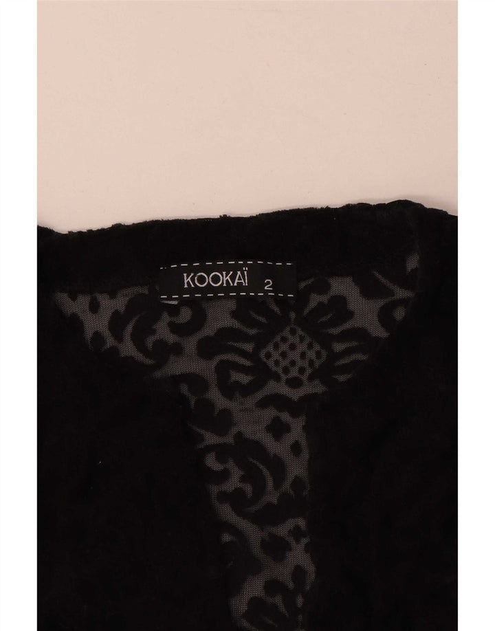 Kookai Top transparente de gran tamaño para mujer US 2 XS Negro Floral