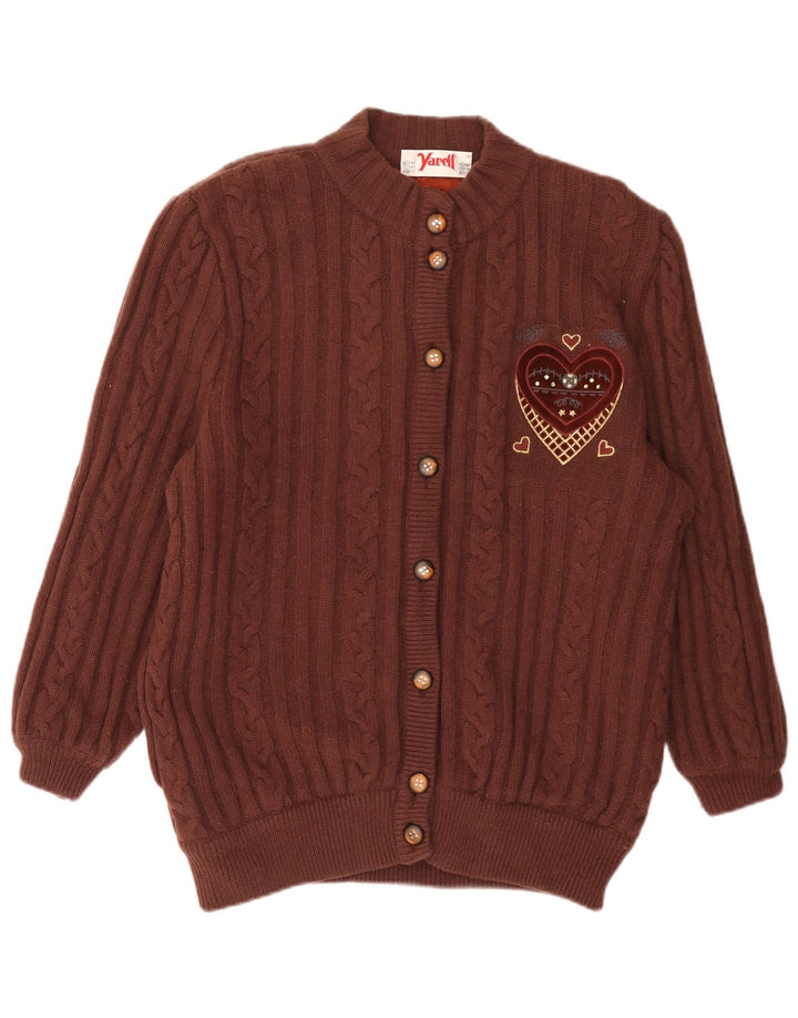 Yarell Suéter tipo cárdigan extragrande para mujer UK 44 Grande Marrón