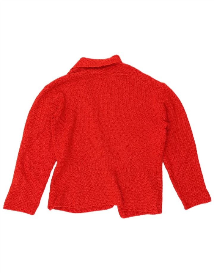 Marks & Spencer Suéter tipo cárdigan abierto para mujer UK 10 Small Red Wool