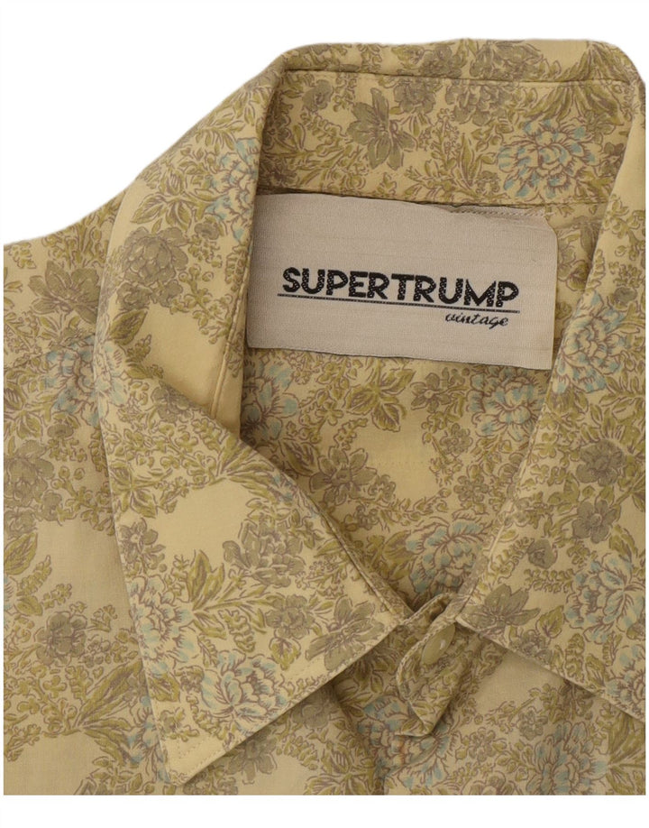 Camisa vintage para hombre grande caqui floral