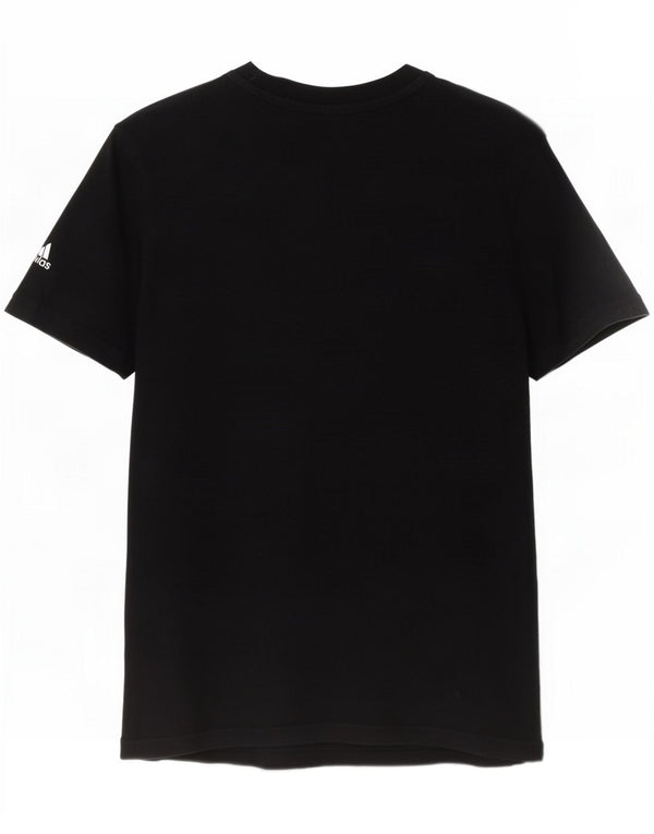 Adidas Womens Graphic T-Shirt Top UK 8/10 Small Black Cotton