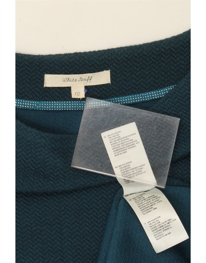 WHITE STUFF Vestido tubo para mujer UK 10 Small Azul marino Chevron Poliéster