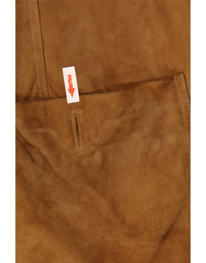 VINTAGE Chaqueta Blazer de ante de 2 botones para hombre Reino Unido 42 XL Cuero marrón