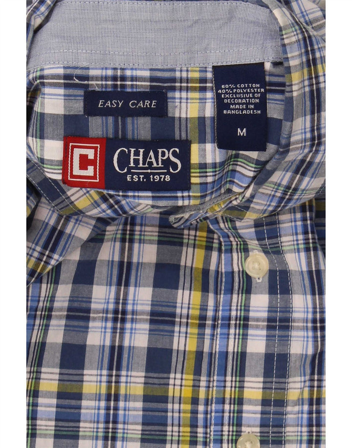 Chaps Camisa de fácil cuidado para hombre de algodón a cuadros azul medio