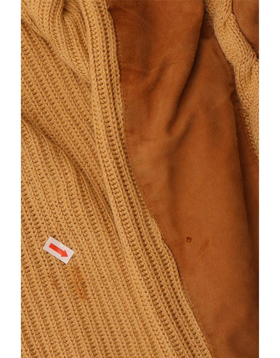 Vintage hombres cuello redondo jersey suéter XL Beige