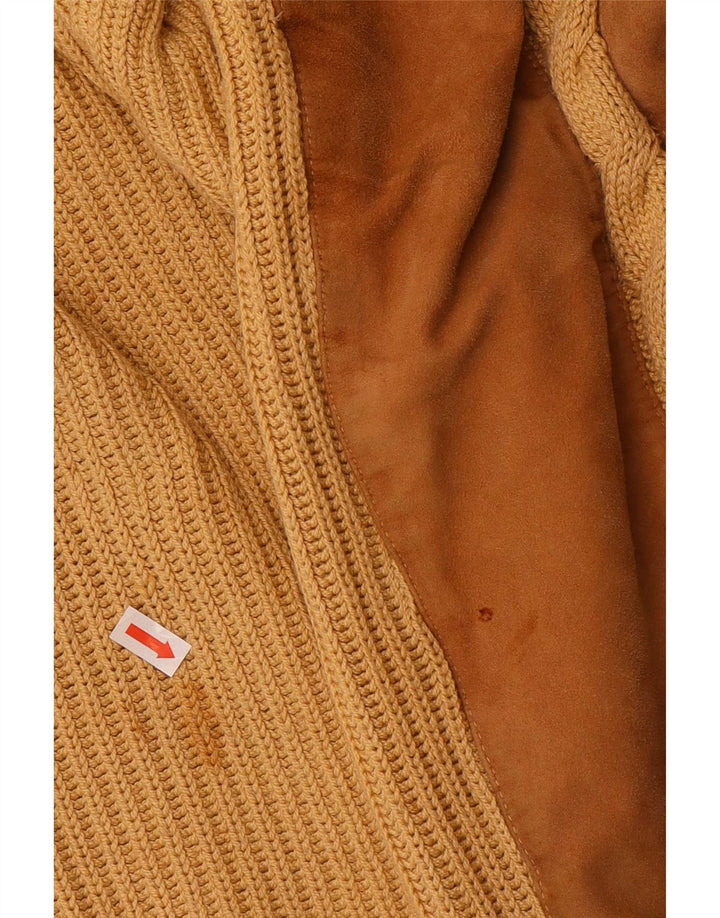 Vintage hombres cuello redondo jersey suéter XL Beige