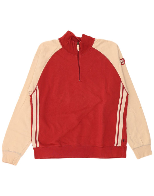 ASICS - Sudadera con cuello y cremallera para hombre, talla 2XL, color rojo, algodón