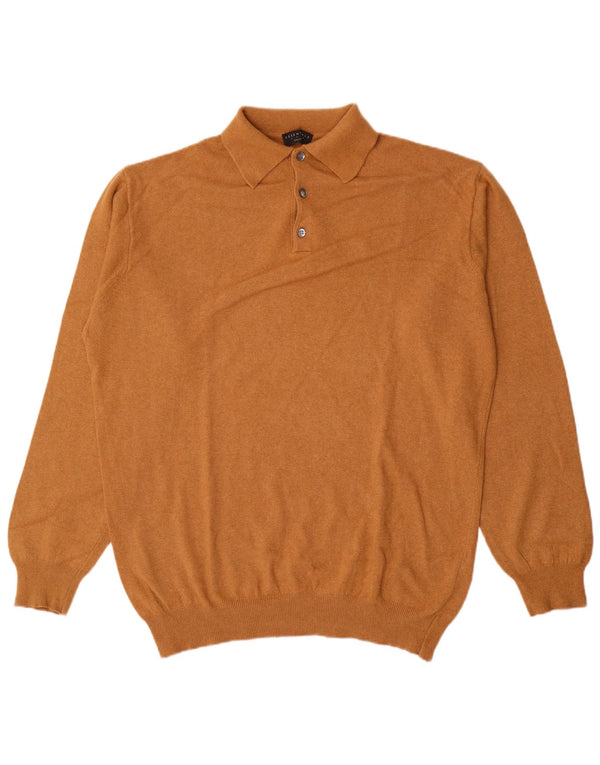 Breuninger Jersey de cuello polo para hombre IT 56 2XL Lana merino marrón