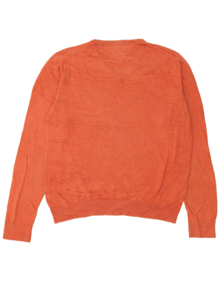 Tommy Hilfiger Jersey con cuello en V para hombre pequeño de algodón naranja