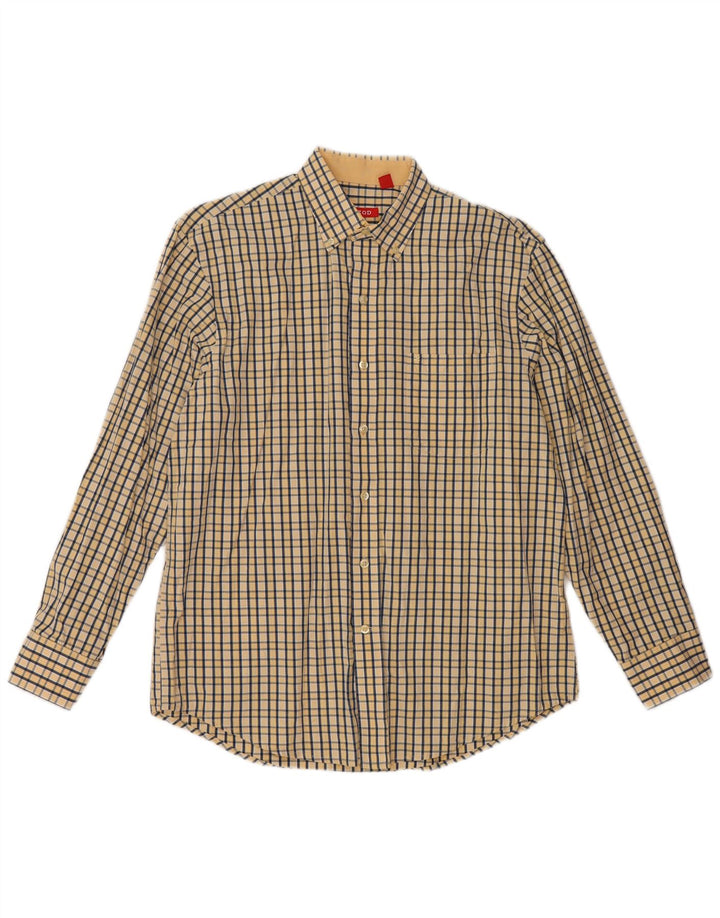 IZOD Camisa Hombre Algodón Vichy Amarillo Medio