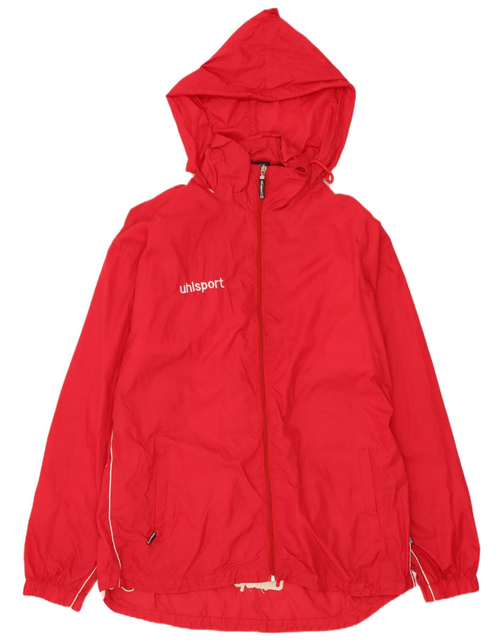 Uhlsport Chaqueta impermeable con capucha para hombre UK 40 Large Poliéster rojo
