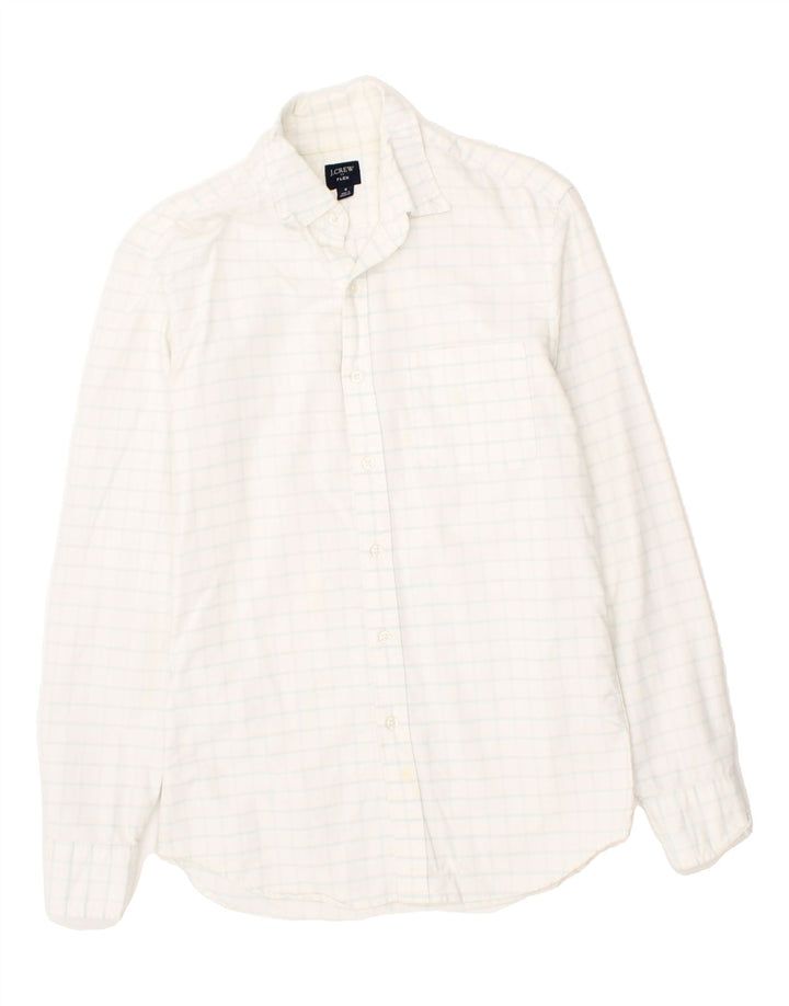J. CREW Mens Flex Shirt Small White Check Vintage J. Crew and Second-Hand J. Crew from Messina Hembry 