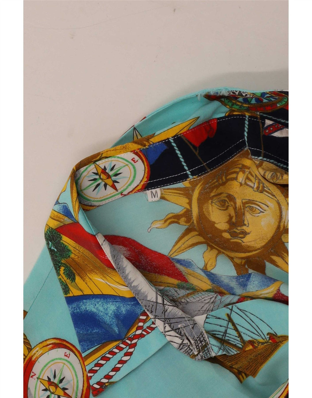 Vintage mujer patrón abstracto camisa Reino Unido 14 medio multicolor geométrico