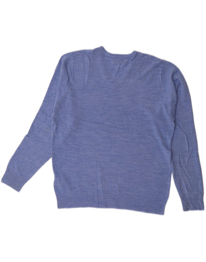 MARKS & SPENCER Jersey Regular Fit con Cuello en V para Hombre Acrílico Azul Medio
