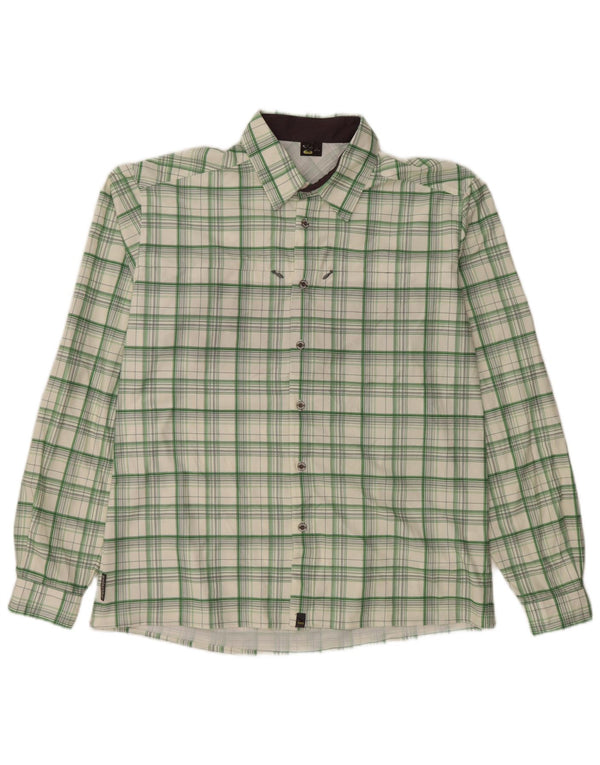 SALEWA Camisa Hombre Grande Cuadros Verde Poliéster