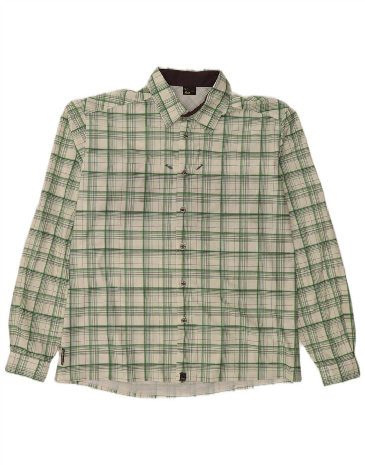 SALEWA Camisa Hombre Grande Cuadros Verde Poliéster