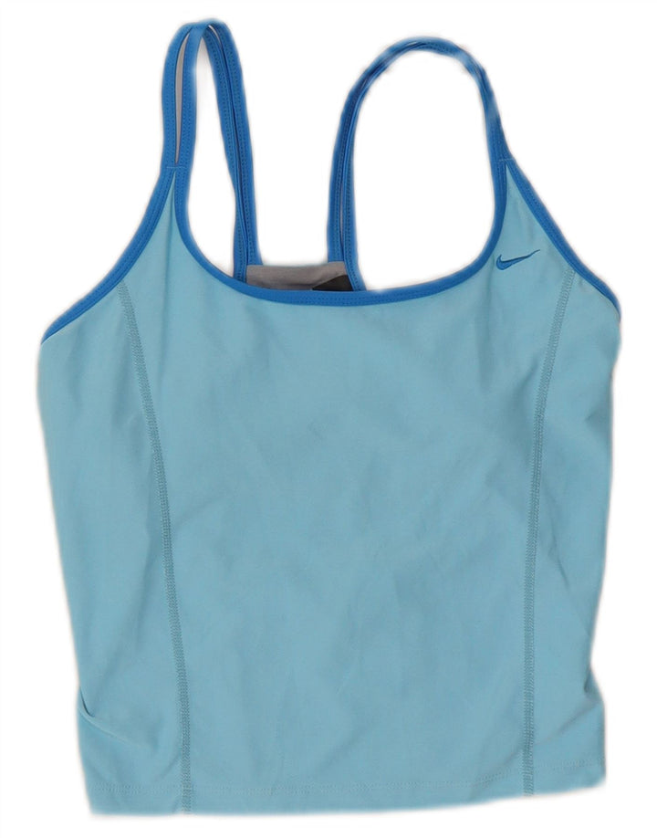 Nike Dri Fit Crop Vest Top para mujer US 4/6 Pequeño Azul Colorblock Poliéster