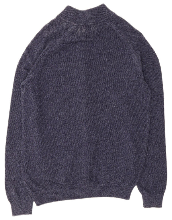 Massimo Dutti Jersey Cárdigan Hombre Large Azul Marino Algodón