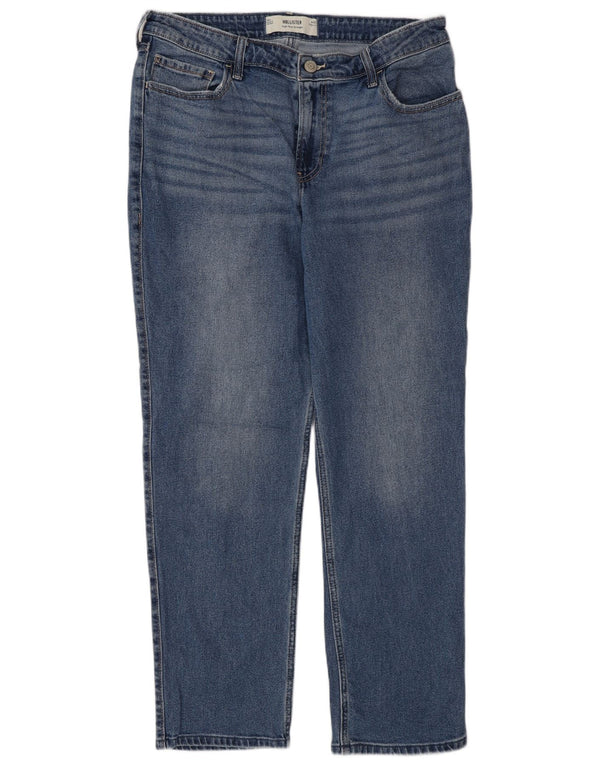 Hollister Jeans rectos de talle alto para mujer US 14 Large W32 L30 Azul
